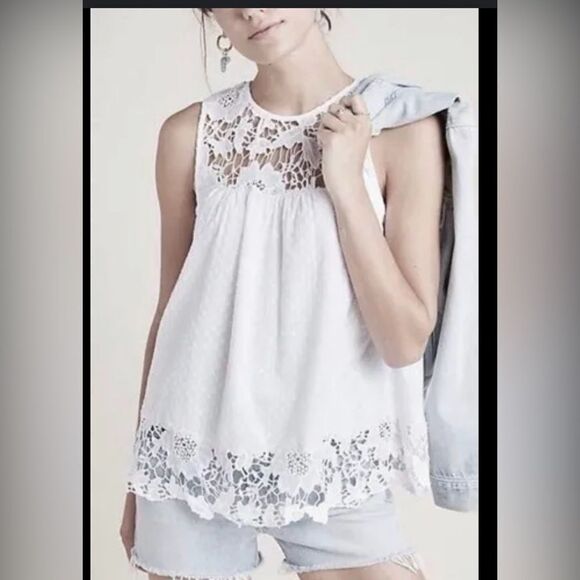 Anthropologie Aeliana Lace Dot Top - Picture 1 of 6